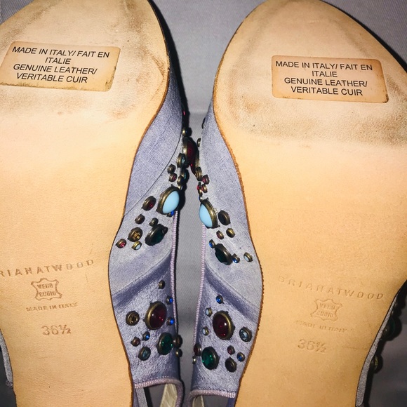 Brian Atwood Heels with Multicoloured Jewels - Picture 7 of 8